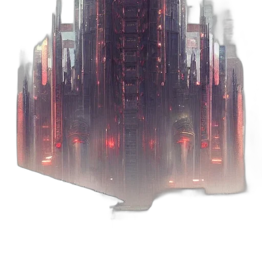 robot, building, weapon, crown transparent PNG cut-out