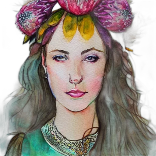face, crown, flower, jewelry transparent PNG cut-out