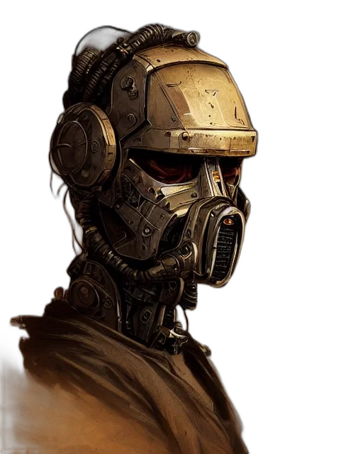 mask, robot, face, concept art transparent PNG cut-out