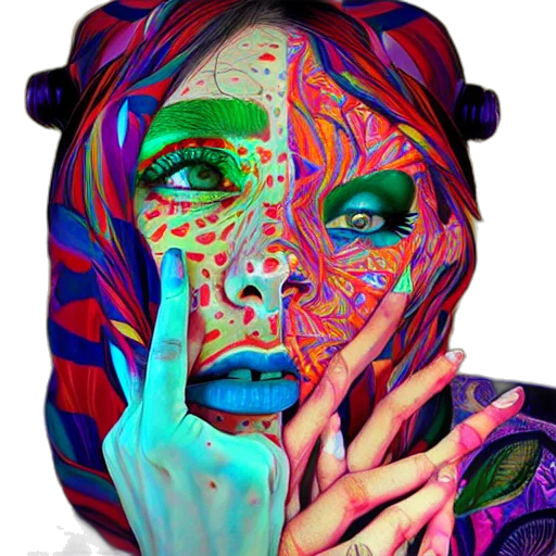 face, mask, cyberpunk, photorealistic transparent PNG cut-out