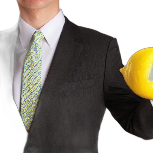 staff, 3d render, lemon, wearing transparent PNG cut-out
