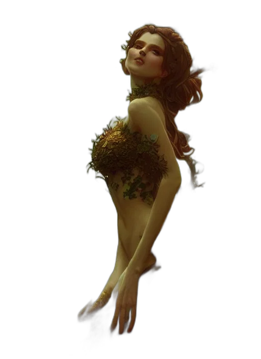 dress, crown, creature, flower transparent PNG cut-out