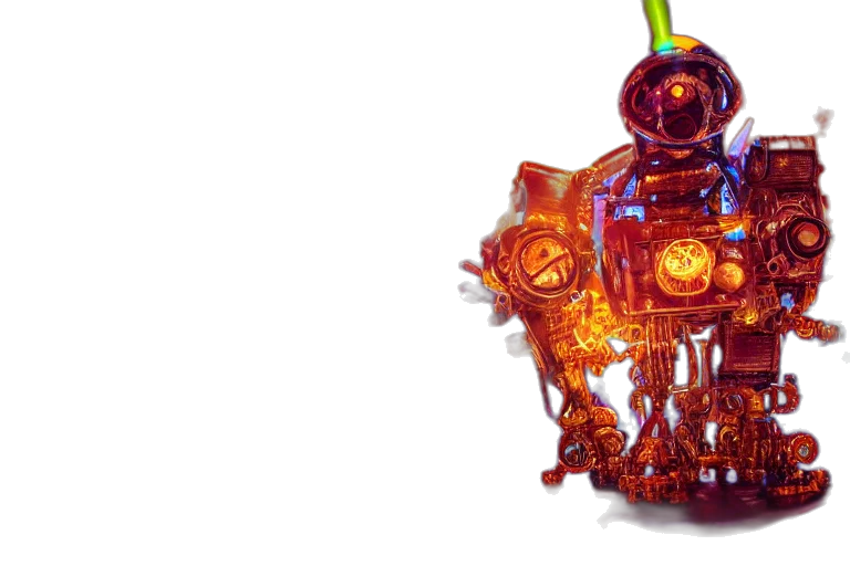 robot, weapon, jewelry, bottle transparent PNG cut-out