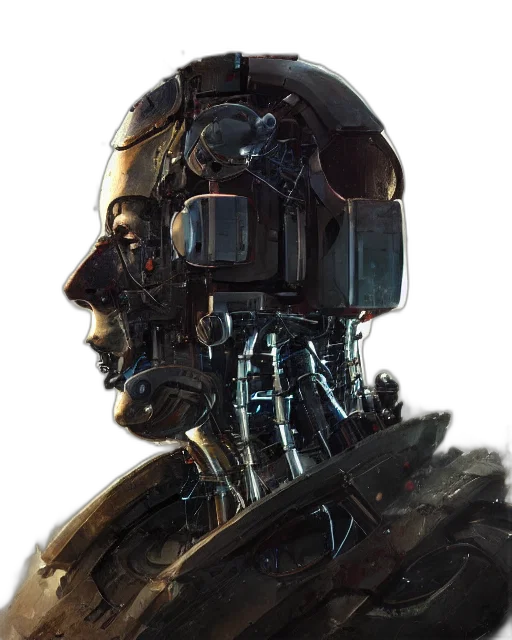 robot, face, mask, cyberpunk transparent PNG cut-out