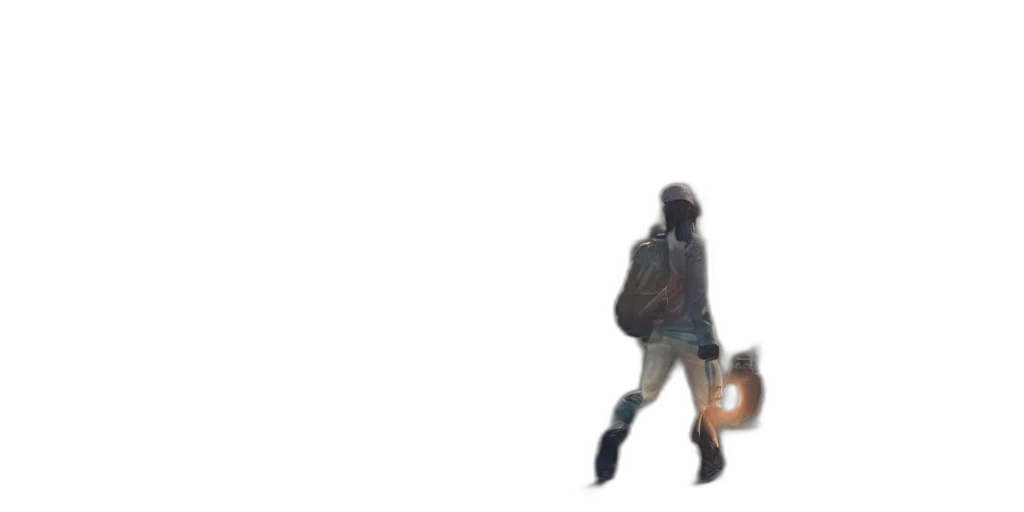 robot, jacket, weapon, staff transparent PNG cut-out