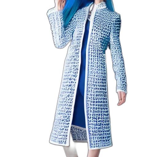 jacket, dress, 3d render, blue transparent PNG cut-out
