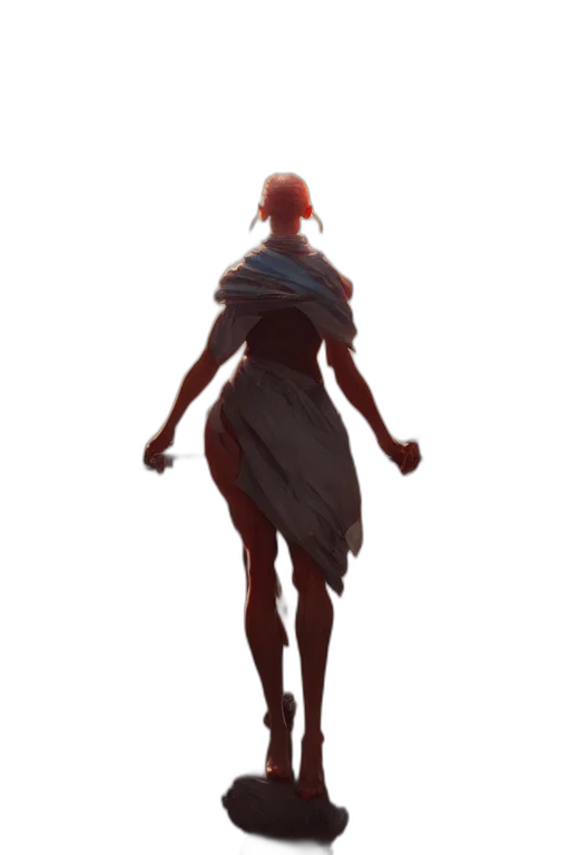 dress, staff, creature, weapon transparent PNG cut-out