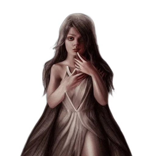 dress, jewelry, creature, face transparent PNG cut-out