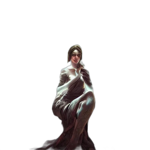 dress, creature, staff, sword transparent PNG cut-out