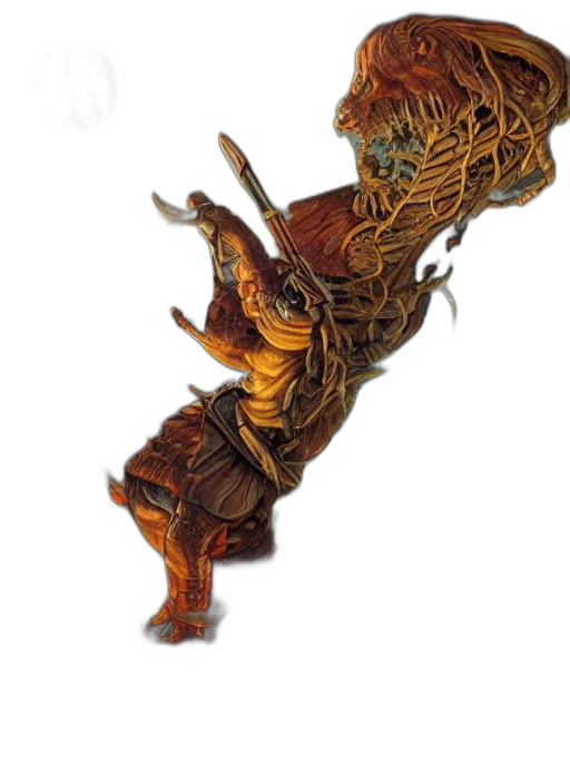 dragon, hair, staff, jewelry transparent PNG cut-out
