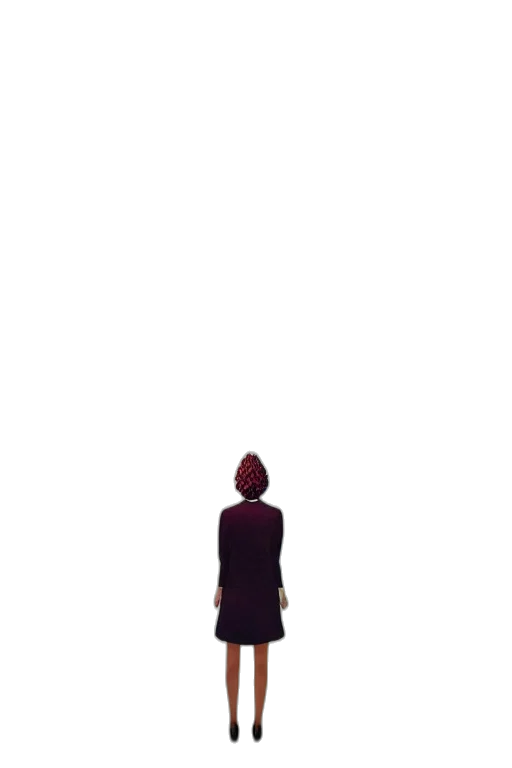 dress, creature, jacket, staff transparent PNG cut-out