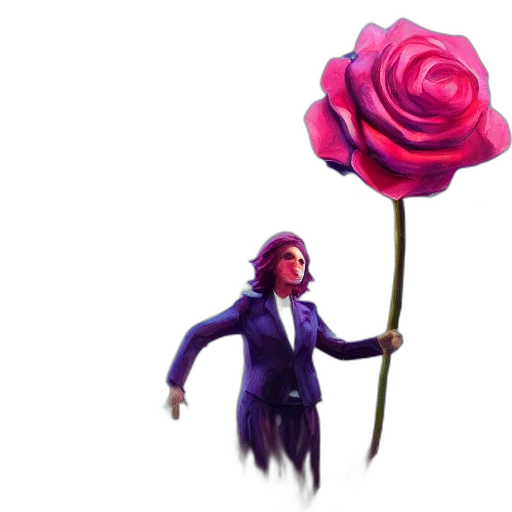 flower, staff, weapon, jacket transparent PNG cut-out