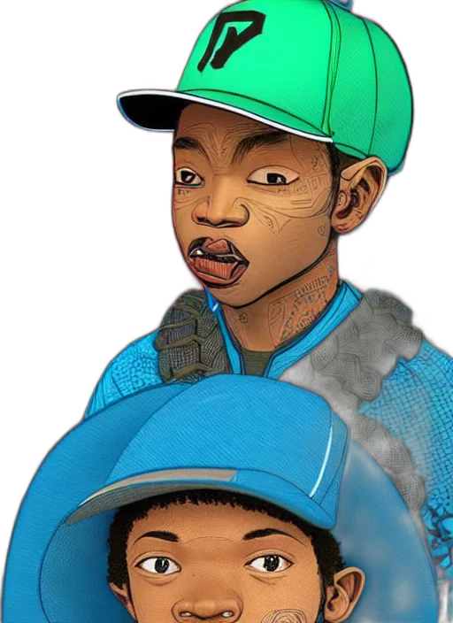 face, hat, photorealistic, 3d render transparent PNG cut-out