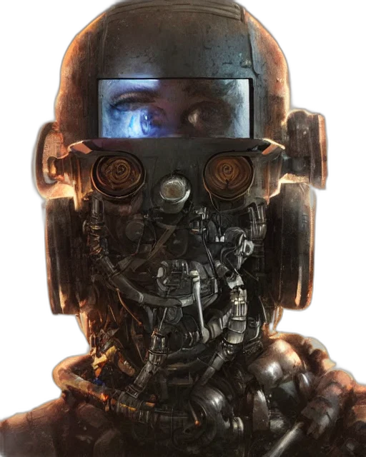 robot, face, mask, creature transparent PNG cut-out