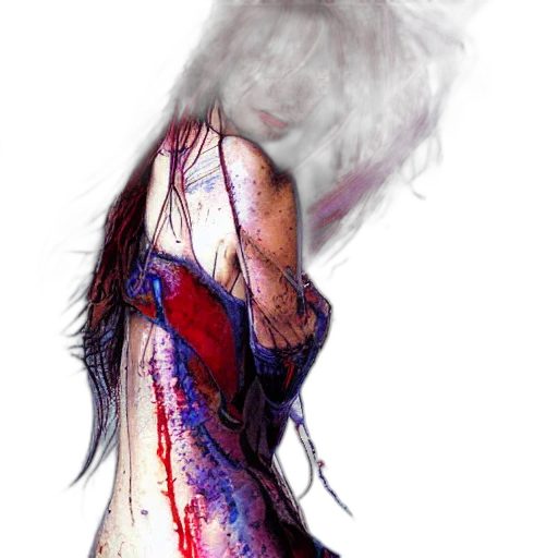 dress, hair, mask, creature transparent PNG cut-out