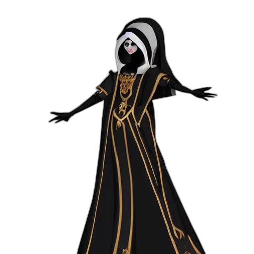 dress, staff, jewelry, concept art transparent PNG cut-out