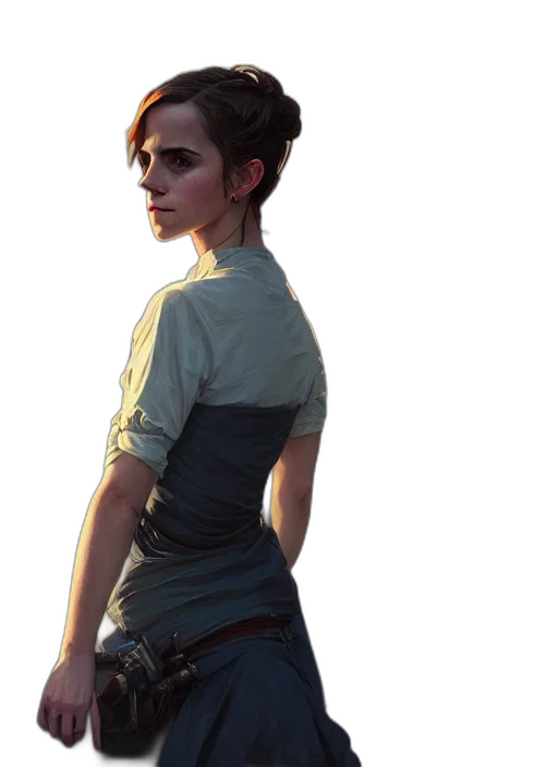 jacket, dress, staff, face transparent PNG cut-out