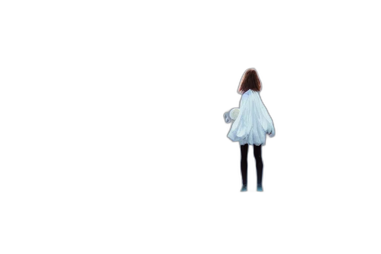 dress, jacket, umbrella, hair transparent PNG cut-out