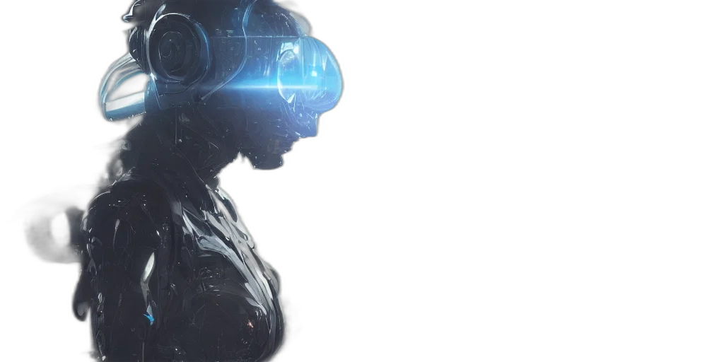 robot, cyberpunk, concept art, 3d render transparent PNG cut-out