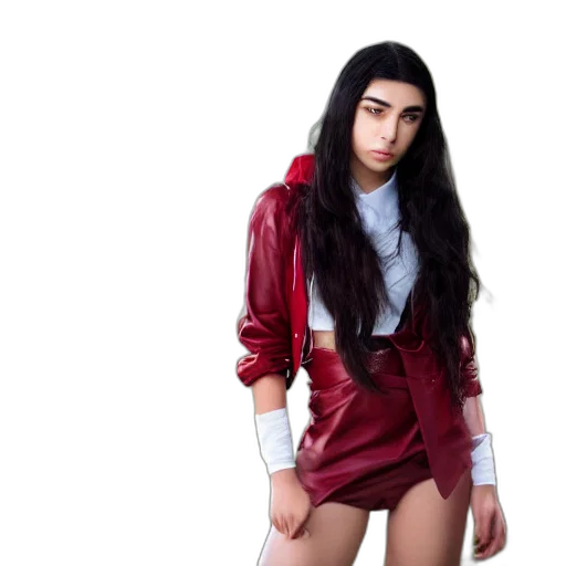 jacket, dress, hair, face transparent PNG cut-out