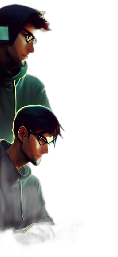 face, staff, jacket, concept art transparent PNG cut-out