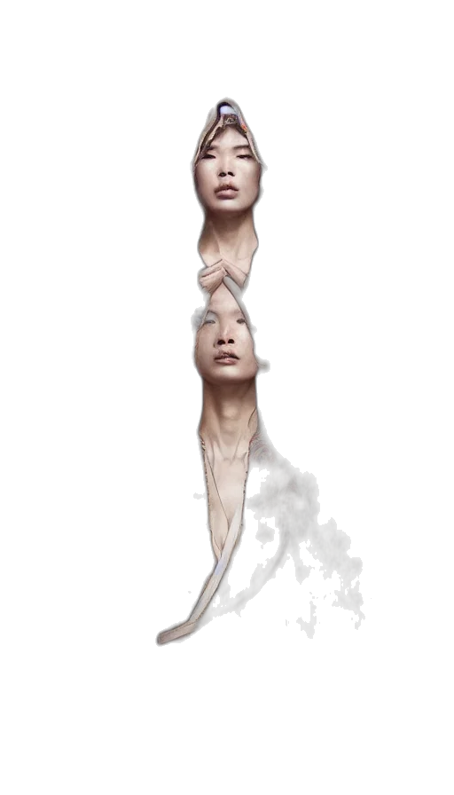 hair, face, staff, creature transparent PNG cut-out