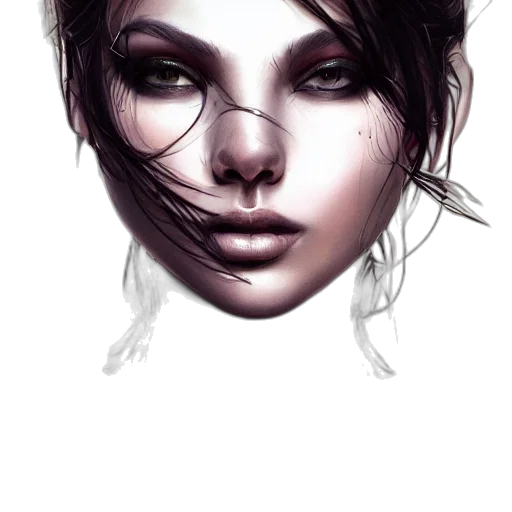 face, mask, hair, jewelry transparent PNG cut-out