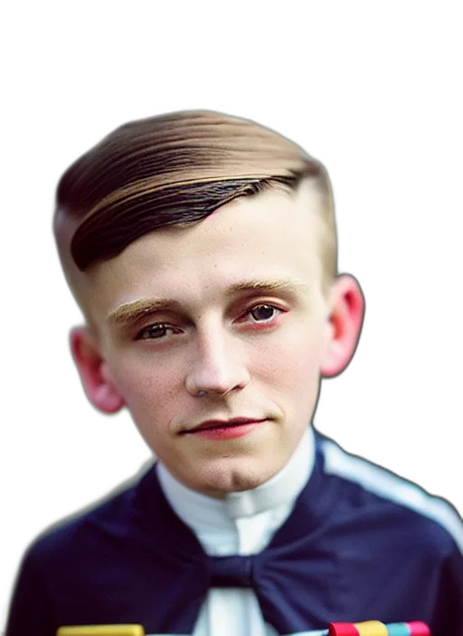 face, hair, staff, jacket transparent PNG cut-out