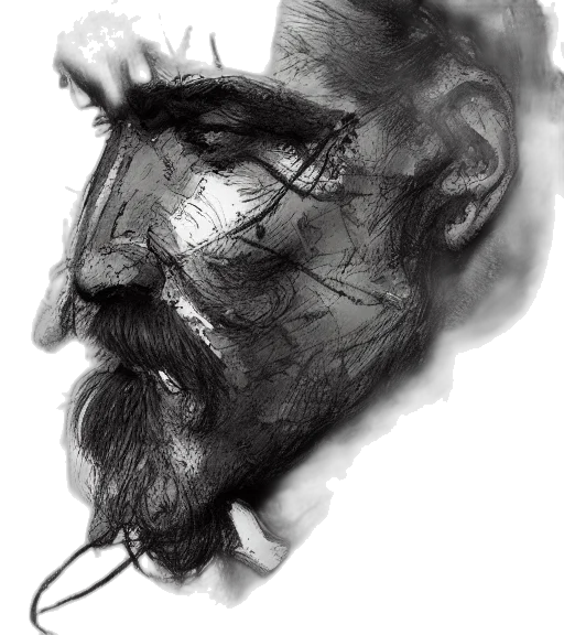 face, mask, photorealistic, pencil sketch transparent PNG cut-out