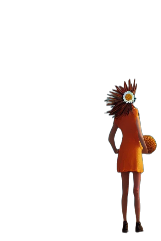 dress, crown, hair, flower transparent PNG cut-out