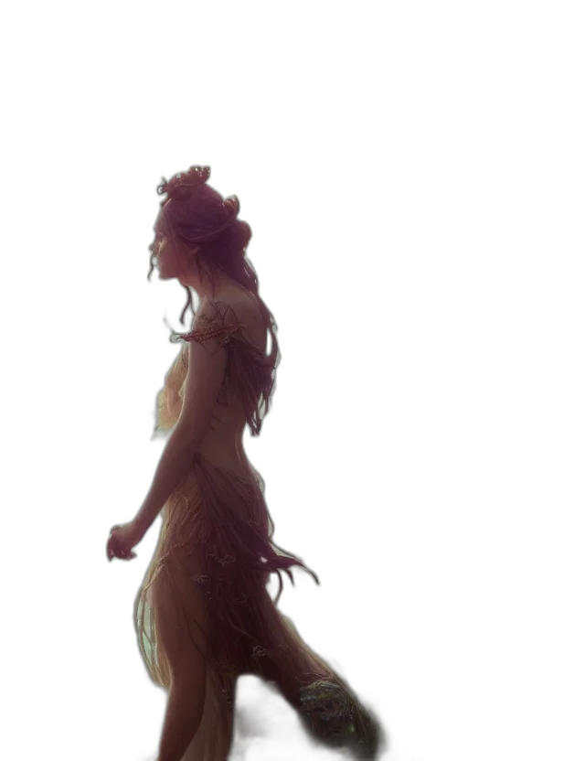 dress, hair, crown, creature transparent PNG cut-out