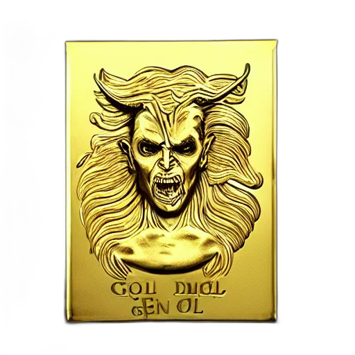 jewelry, gold, engraving, demon transparent PNG cut-out