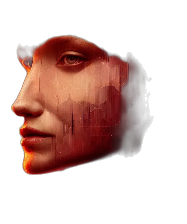 face, mask, robot, photorealistic transparent PNG cut-out