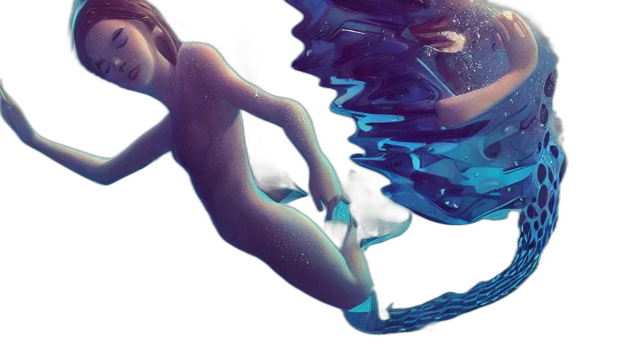hair, mask, concept art, 3d render transparent PNG cut-out