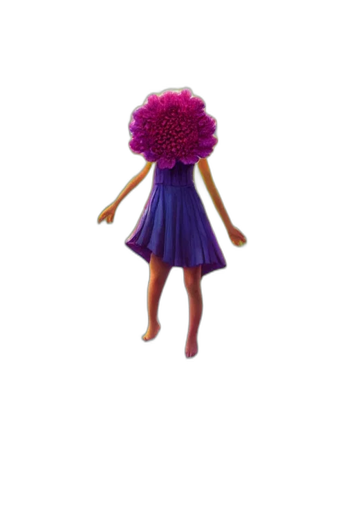 dress, flower, hair, creature transparent PNG cut-out