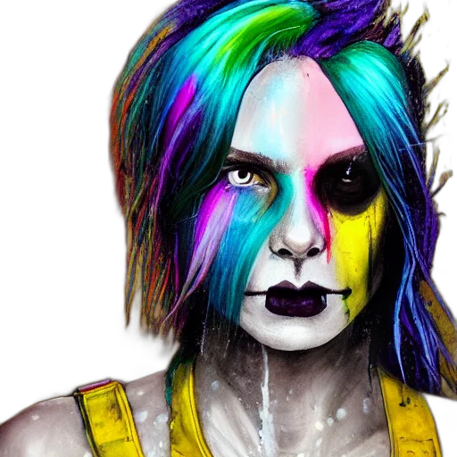 face, hair, mask, cyberpunk transparent PNG cut-out