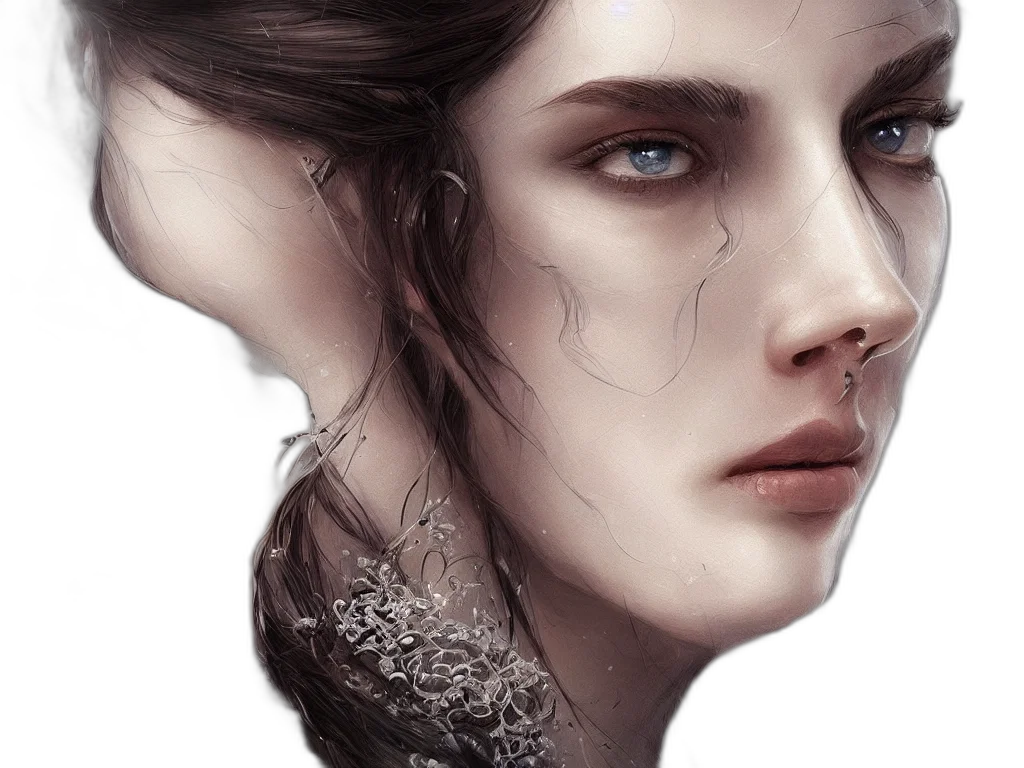 face, dragon, fantasy art, photorealistic transparent PNG cut-out