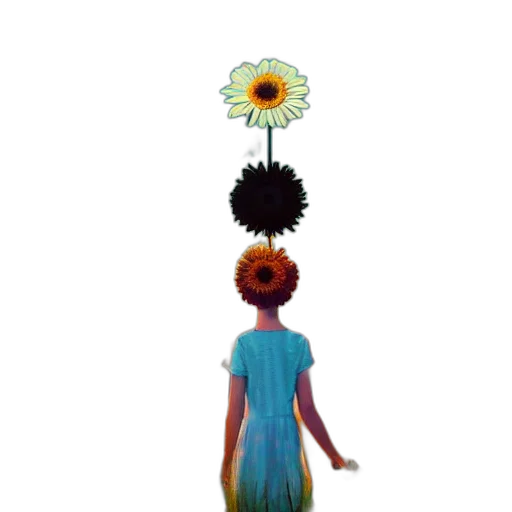flower, dress, staff, umbrella transparent PNG cut-out