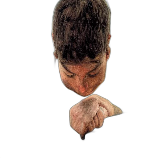 face, hair, mask, staff transparent PNG cut-out
