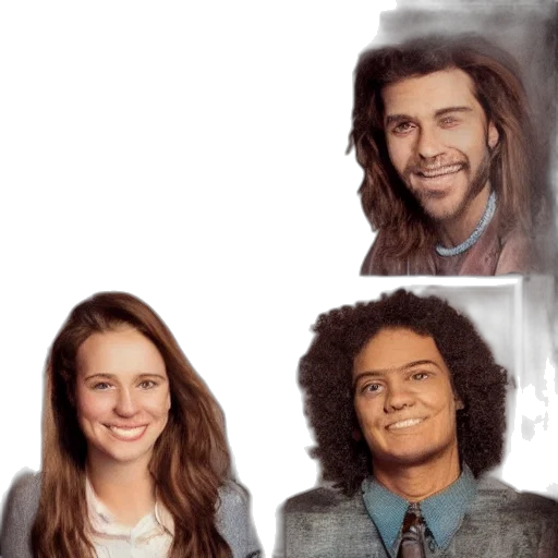 hair, staff, face, photorealistic transparent PNG cut-out