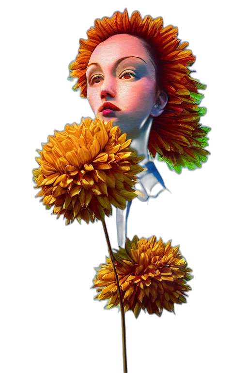 flower, crown, face, hair transparent PNG cut-out
