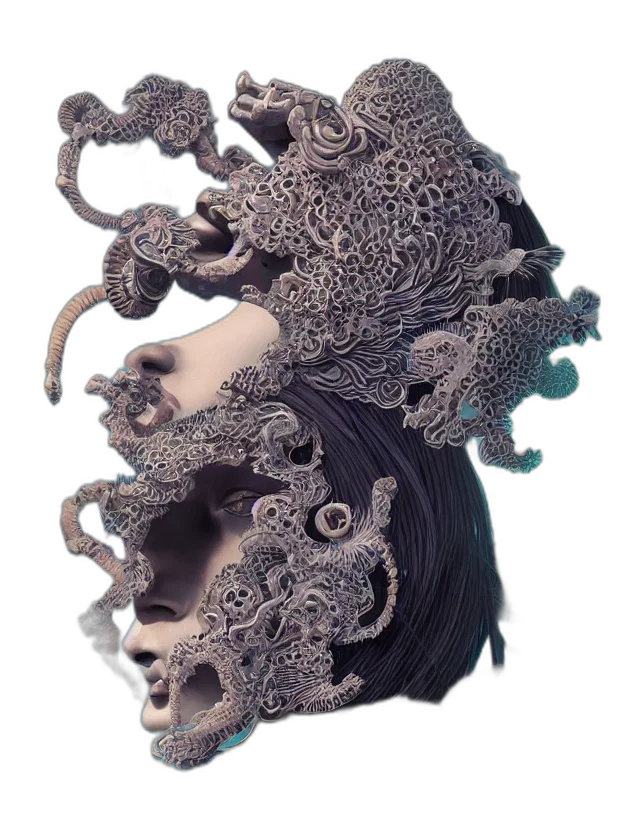 mask, crown, face, creature transparent PNG cut-out