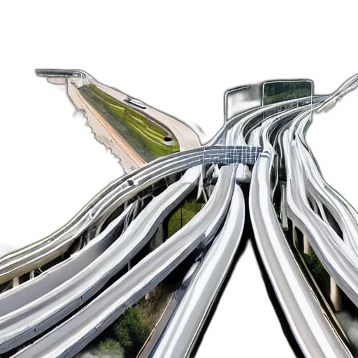 photorealistic, 3d render, interstate, highway transparent PNG cut-out