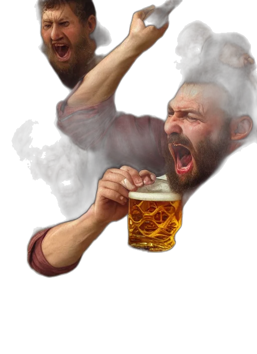 face, bottle, concept art, photorealistic transparent PNG cut-out