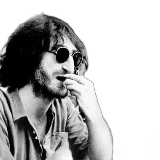 face, john, lennon, smoking transparent PNG cut-out