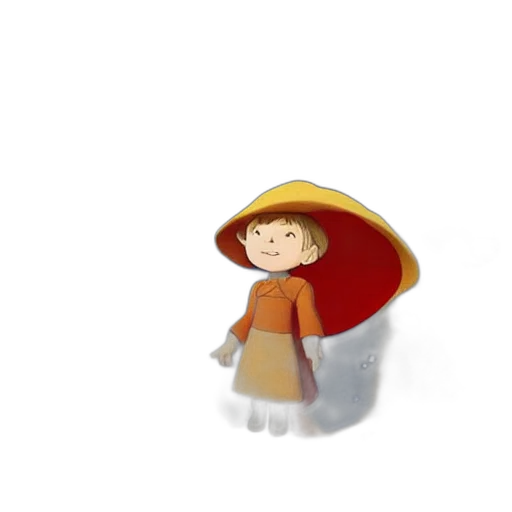 umbrella, hat, staff, dress transparent PNG cut-out