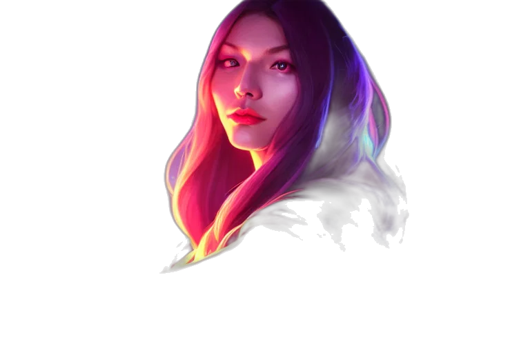 face, hair, creature, staff transparent PNG cut-out