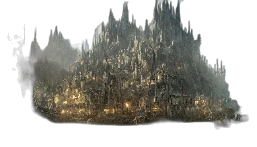 building, concept art, fantasy art, 3d render transparent PNG cut-out