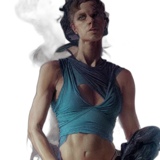 concept art, cyberpunk, comic book art, photorealistic transparent PNG cut-out