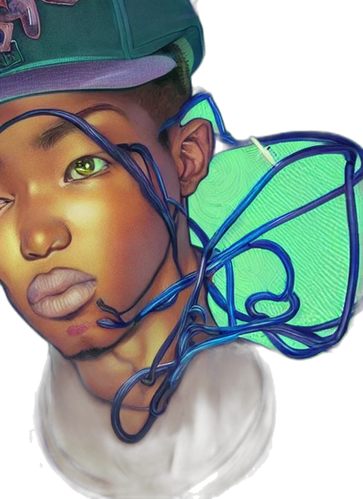 face, concept art, photorealistic, 3d render transparent PNG cut-out